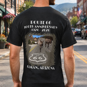 Route 66-100 Years Oatman Arizona Back T-Shirt