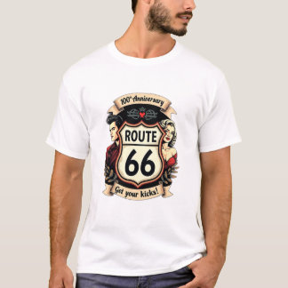 Route 66 100th Anniversary Vintage Style Graphic T-Shirt