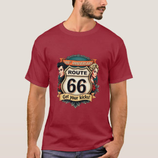Route 66 100th Anniversary Vintage Style Graphic T-Shirt