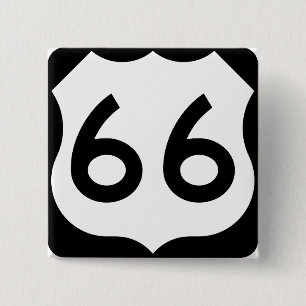 Route 66 15 cm square badge