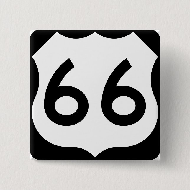 Route 66 15 cm square badge (Front)