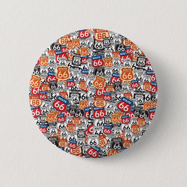 Route 66 6 cm round badge (Front)