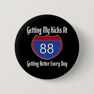 Route 66 88th Birthday 6 Cm Round Badge