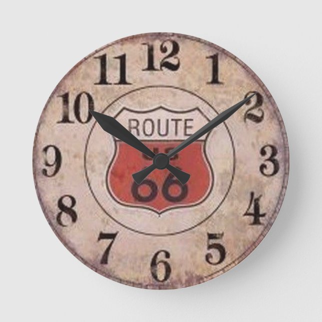 Route 66 Acrylic Wall Clock (Front)