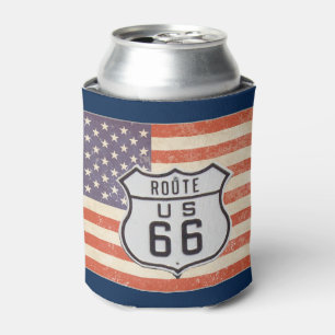 Route 66 American Flag Can Cooler