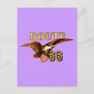 Route 66 American flag USA Bald Eagle Postcard
