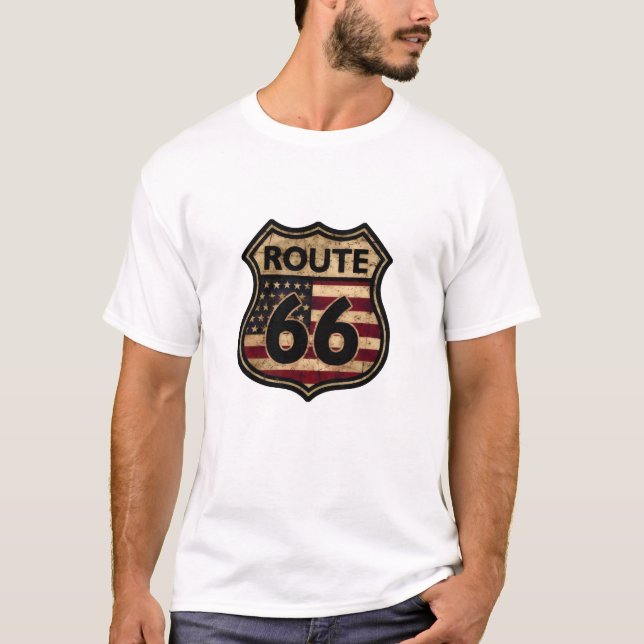 Route 66 American Highway T-Shirt (Front)