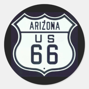 Route 66 Arizona Classic Round Sticker