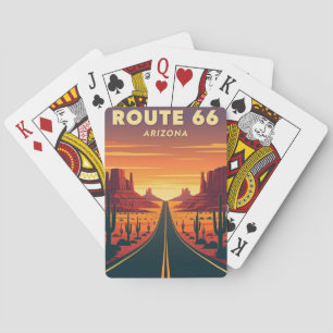 Route 66 Arizona Mother Road Retro Travel Playing Cards