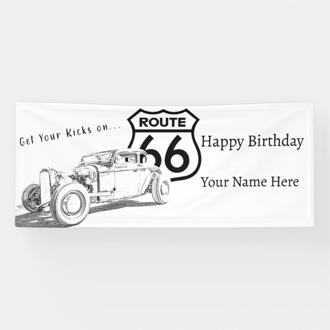 Route 66 Birthday Banner (Horizontal)