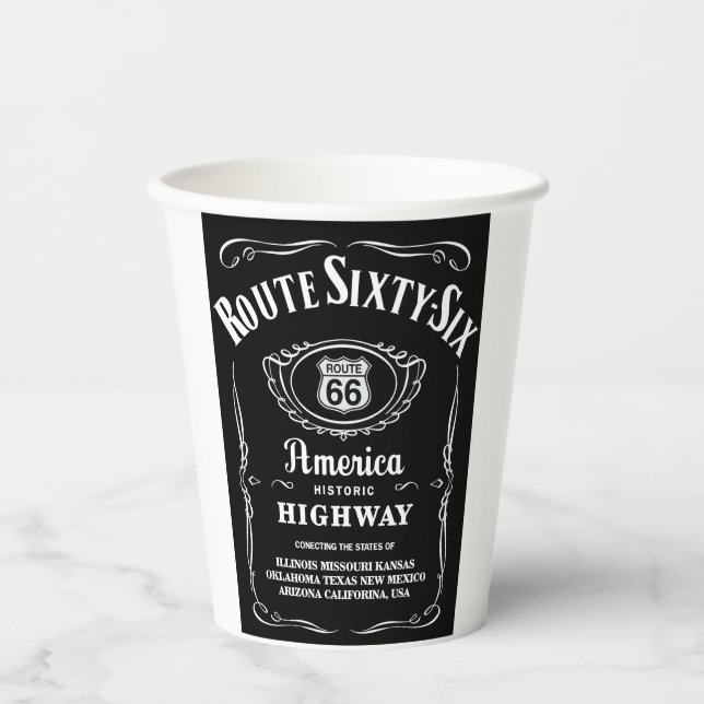 Route 66 Black Label Paper Cups (Front)