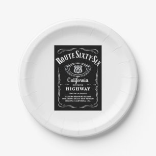 Route 66 Black Label Paper Plate