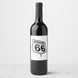 Route 66 Bottle of Wine Wine Label