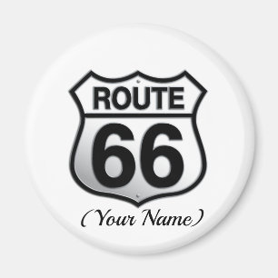 Route 66 Button Magnet