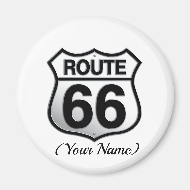 Route 66 Button Magnet (Front)