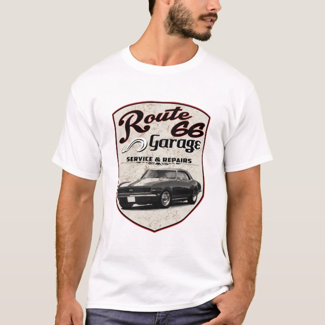 Route 66 Camaro Garage T-Shirt (Front)