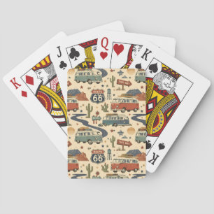 Route 66 Camper Van Road Trip Game Night Style Playing Cards