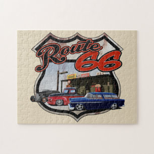Route 66 Car Scene Jigsaw Puzzle
