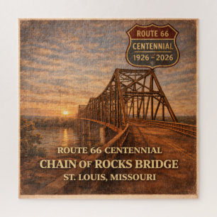 Route 66 Centennial Bridge Game Night Gift Jigsaw Puzzle