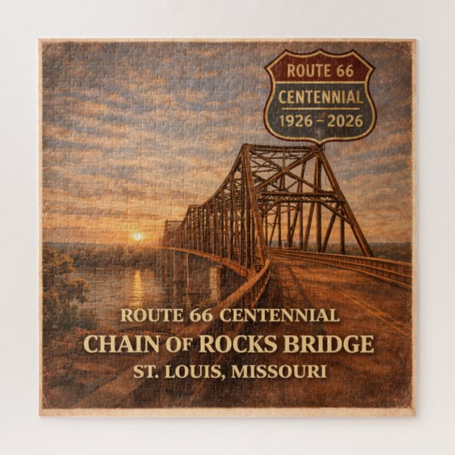 Route 66 Centennial Bridge Game Night Gift Jigsaw Puzzle (Vertical)