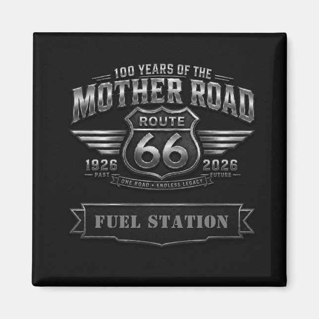 route 66 Centennial Custom Banner Badge Art Magnet (Front)