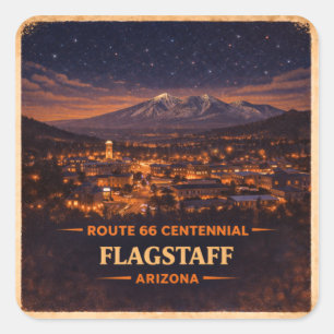 Route 66 Centennial Flagstaff Arizona Starry Night Square Sticker