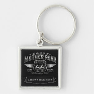 route 66 Centennial Home Bar Keychain Badge