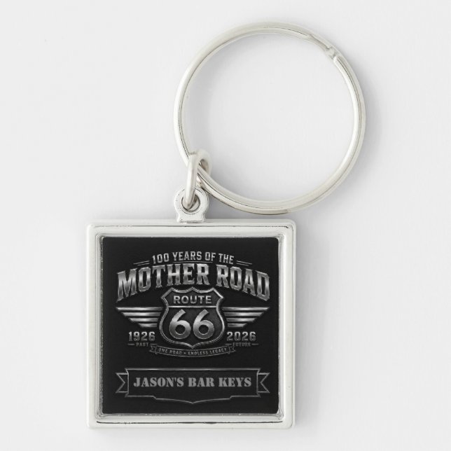 route 66 Centennial Home Bar Keychain Badge (Front)