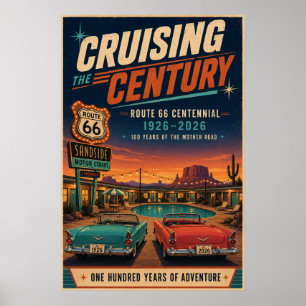 route 66 Centennial Motel Poolside Wall Art