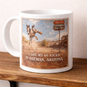 Route 66 Centennial Oatman Donkey Artwork Large Coffee Mug
