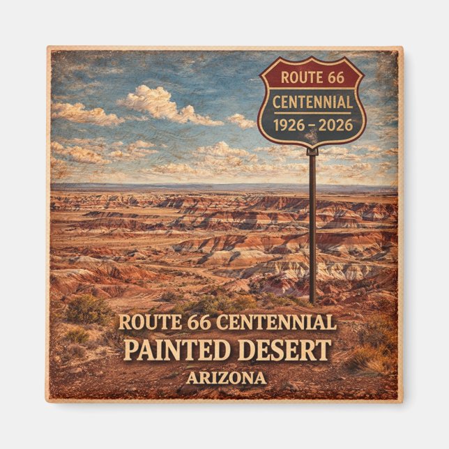 Route 66 Centennial Painted Desert Icon Magnet (Front)