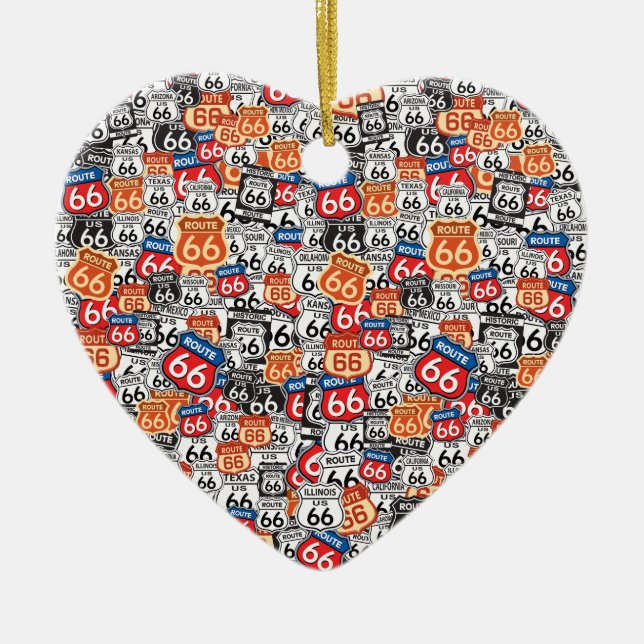 Route 66 ceramic tree decoration (Front)