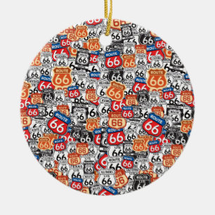 Route 66 ceramic tree decoration