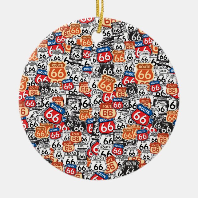 Route 66 ceramic tree decoration (Front)