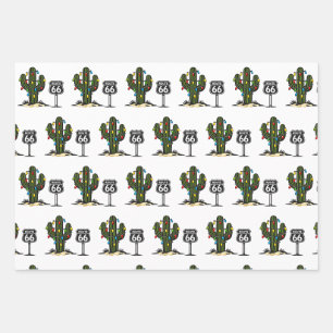 Route 66 Christmas Party Supplies Wrapping Paper Sheet