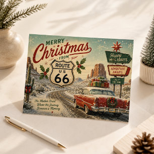 Route 66 Christmas Postmark Travel Keepsake Postcard