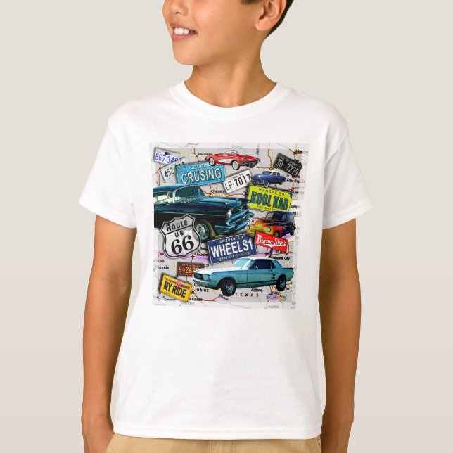 Route 66 - Classic Cars KID LIGHT TEES (Front)