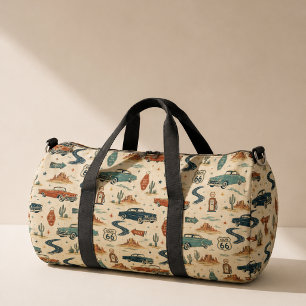 route 66 Classic Cars Weekend Road Trip Gear Duffle Bag