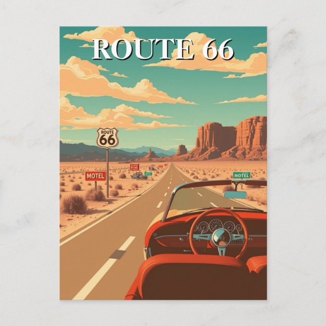 Route 66 Classic Road Trip American Postcard (Front)