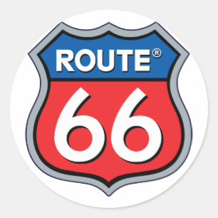 Route 66 classic round sticker