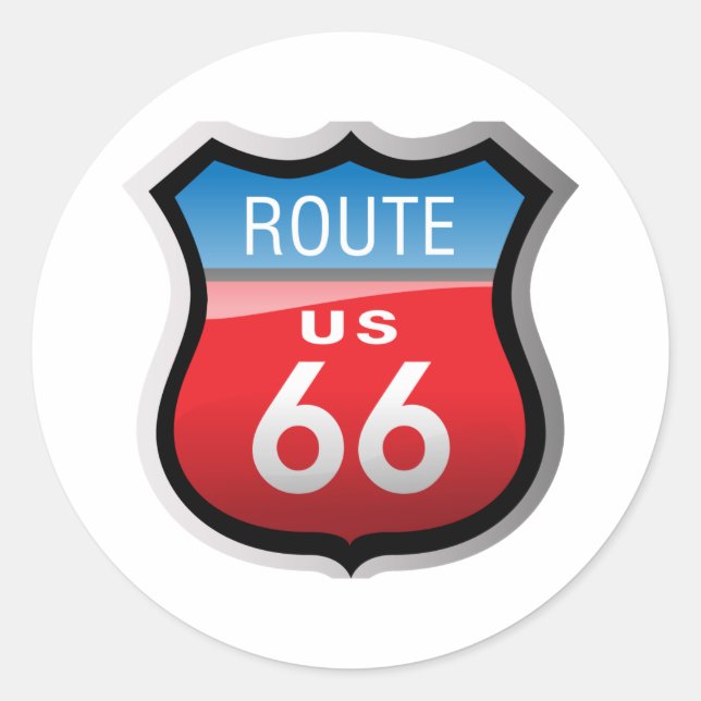 Route 66 classic round sticker (Front)