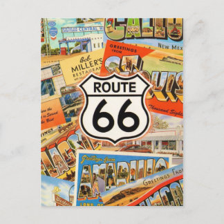  Route 66 Colourful Postcard