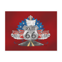 Route 66 Cowgirl Postcard