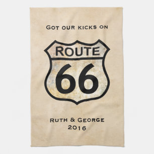 Route 66 (customisable) tea towel