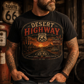 Route 66 Desert Highway Vintage Americana T-Shirt