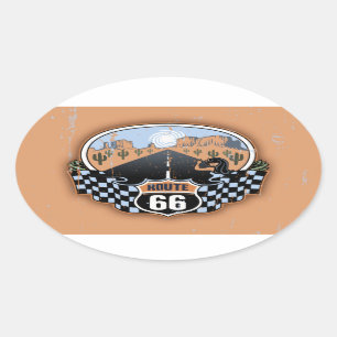 Route 66 Desert Oval Sticker