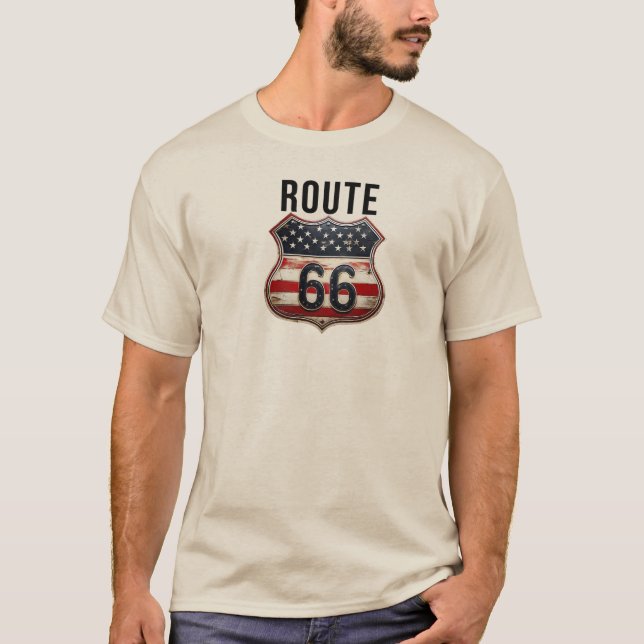 Route 66 Designer  T-Shirt (Front)