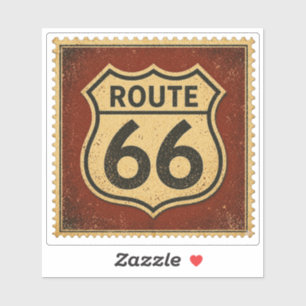 route 66 Distressed Shield Garage Decal Style