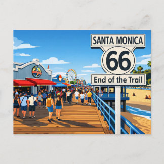 Route 66 End of the Trail Postcard