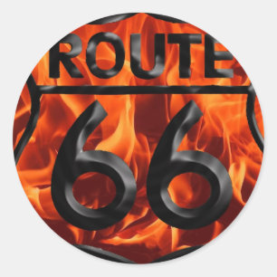 Route 66 Fire 1 Classic Round Sticker